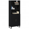 Highboard Czarny Dąb 69,5 x 34 x 180 cm Materiał drewnopochodny