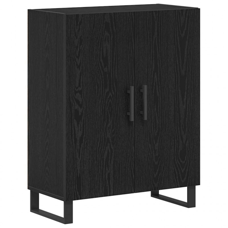 Highboard Czarny Dąb 69,5 x 34 x 180 cm Materiał drewnopochodny