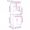 Highboard Czarny Dąb 69,5 x 34 x 180 cm Materiał drewnopochodny