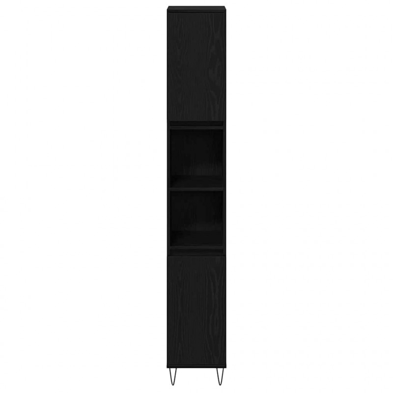 Zestaw mebli łazienkowych 3 pcs Czarny Dąb 30 x 30 x 190 cm