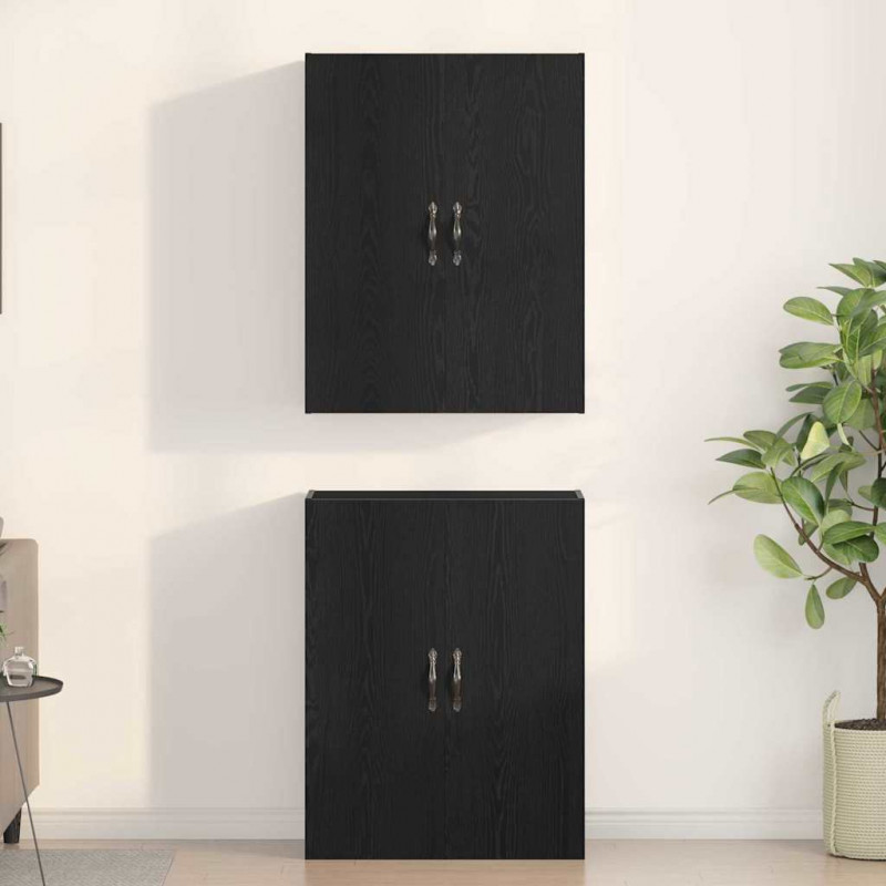 Szafka ścienna 2 pcs Czarny Dąb 69,5 x 34 x 90 cm