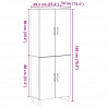 Highboard 2 pcs Czarny dąb 69,5 x 34 x 180 cm