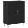 Highboard 2 pcs Czarny Dąb Drewno inżynieryjne i szkło