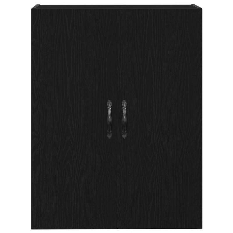 Highboard 2 pcs Czarny Dąb Drewno inżynieryjne i szkło