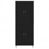 Highboard 2 pcs Czarny Dąb Drewno inżynieryjne i szkło