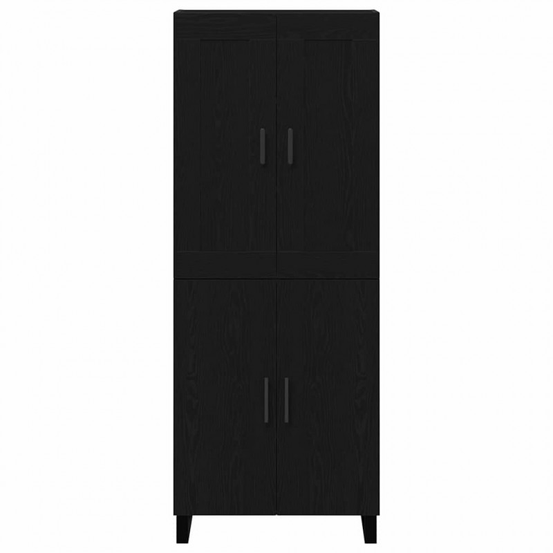 Highboard Czarny Dąb 69,5 x 34 x 180 cm Materiał drewnopochodny