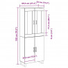 Highboard Czarny Dąb 69,5 x 34 x 180 cm Materiał drewnopochodny