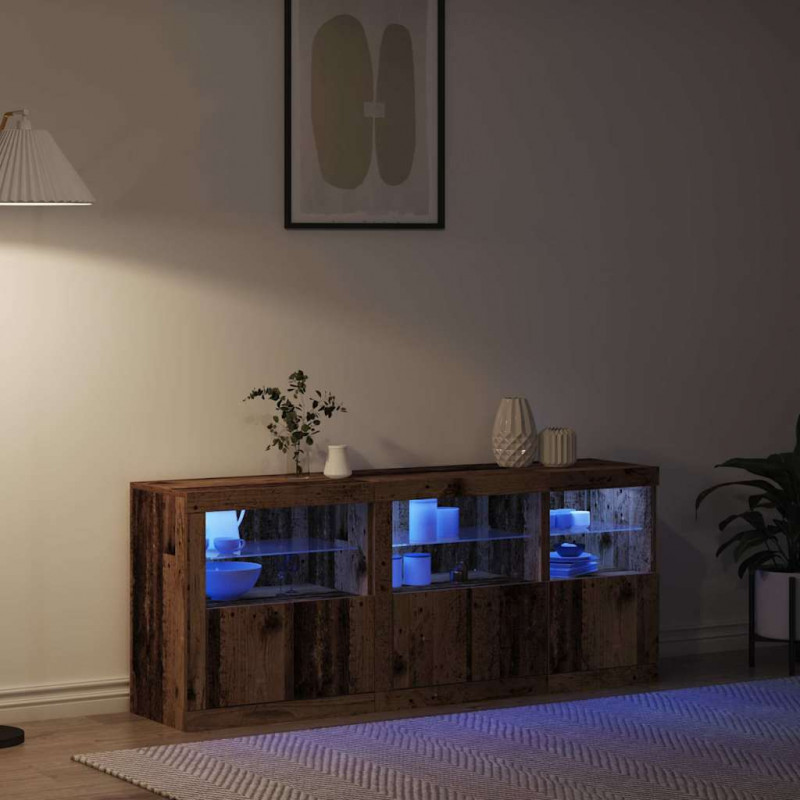 Komoda LED Ze LED Lights Stare drewno 162 x 37 x 67 cm