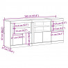 Komoda LED Ze LED Lights Stare drewno 162 x 37 x 67 cm