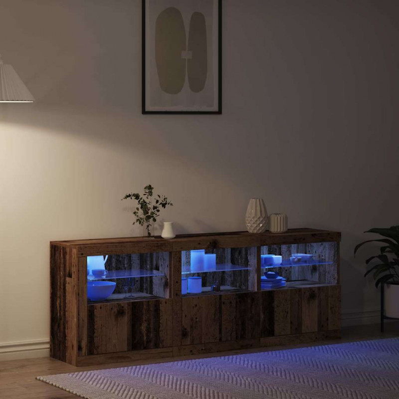 Komoda LED Ze LED Lights Stare drewno 181 x 37 x 67 cm