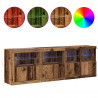 Komoda LED Ze LED Lights Stare drewno 202 x 37 x 67 cm