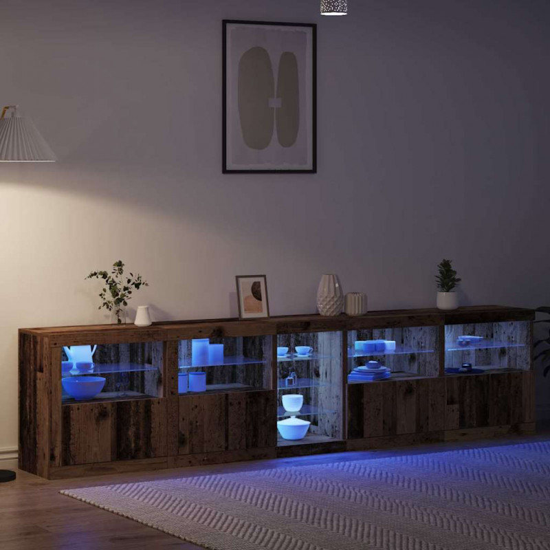 Komoda LED Ze LED Lights Stare drewno 283 x 37 x 67 cm