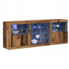 Komoda LED Ze LED Lights Stare drewno 181,5 x 37 x 67 cm