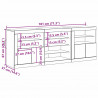 Komoda LED Ze LED Lights Stare drewno 181,5 x 37 x 67 cm