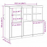 Komoda LED Ze LED Lights 3 pcs Stare drewno 123 x 37 x 100 cm