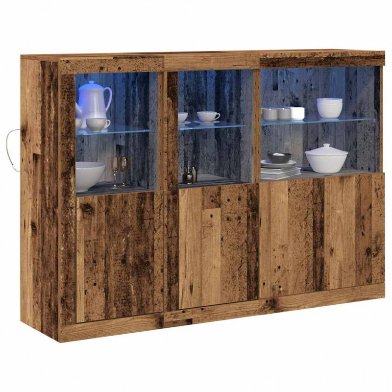 Komoda LED Ze LED Lights Stare drewno 142,5 x 37 x 100 cm