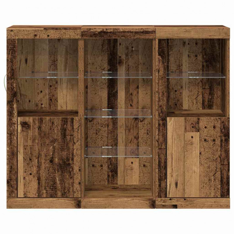 Komoda LED Ze LED Lights Stare drewno 123 x 37 x 100 cm