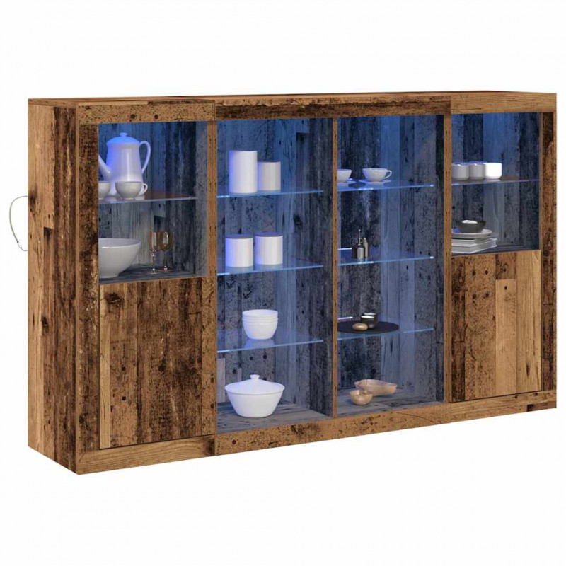 Komoda LED Ze LED Lights Stare drewno 163 x 37 x 100 cm
