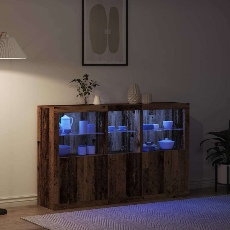 Komoda LED Ze LED Lights Stare drewno 162 x 37 x 100 cm