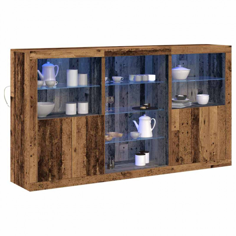 Komoda LED Ze LED Lights Stare drewno 181,5 x 37 x 100 cm