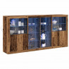 Komoda LED Ze LED Lights 3 pcs Stare drewno 202 x 37 x 100 cm
