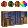 Komoda LED Ze LED Lights 3 pcs Stare drewno 202 x 37 x 100 cm