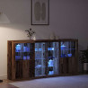 Komoda LED Ze LED Lights 3 pcs Stare drewno 202 x 37 x 100 cm