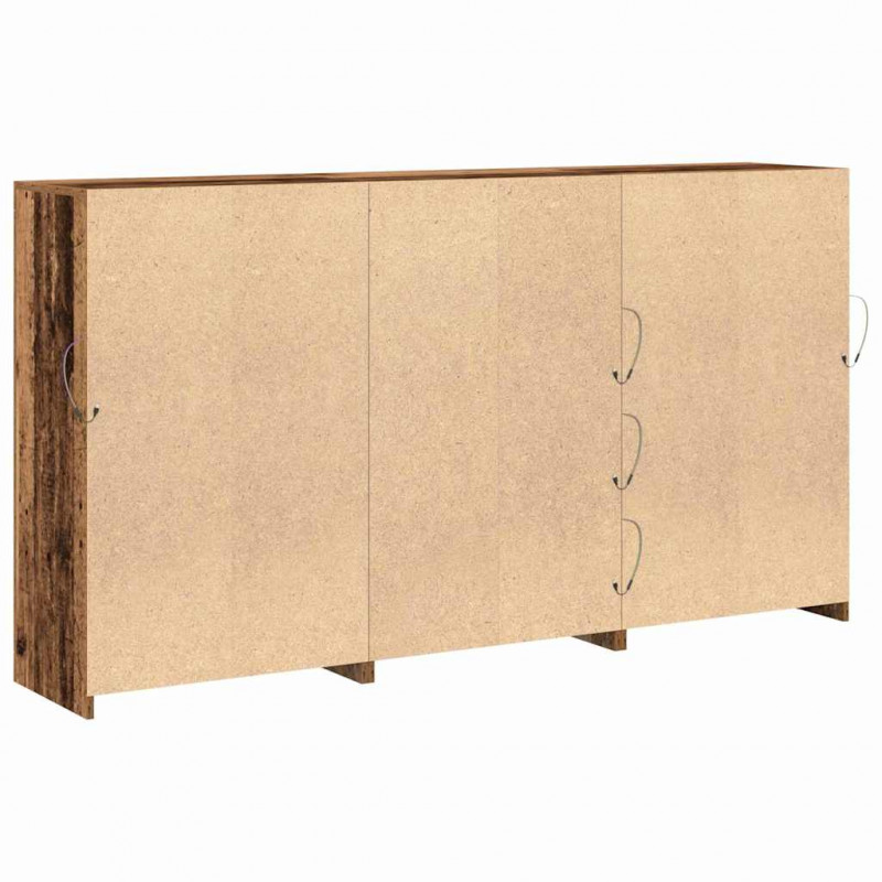 Komoda LED Ze LED Lights 3 pcs Stare drewno 202 x 37 x 100 cm