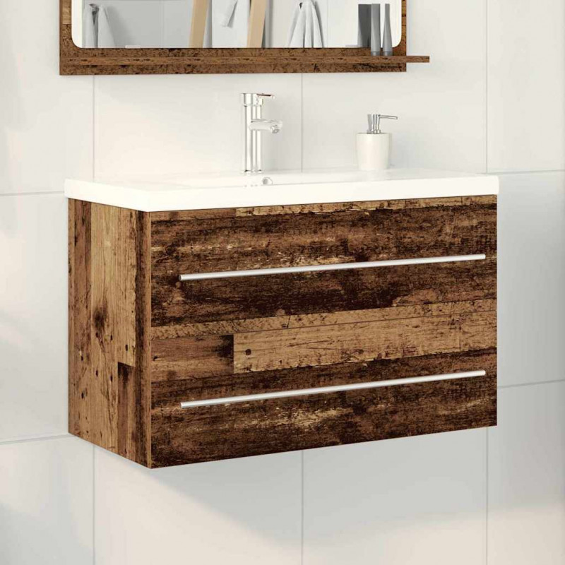 Szafka pod umywalkę 2 pcs Stare drewno 80 x 38,5 x 48 cm