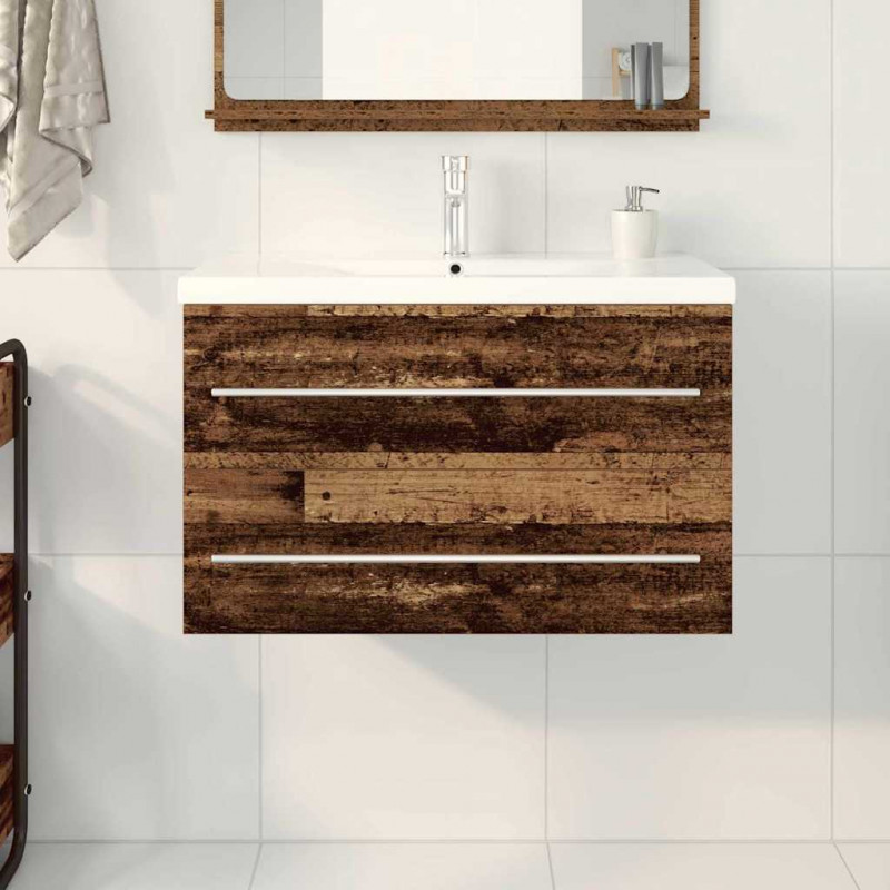 Szafka pod umywalkę 2 pcs Stare drewno 80 x 38,5 x 48 cm