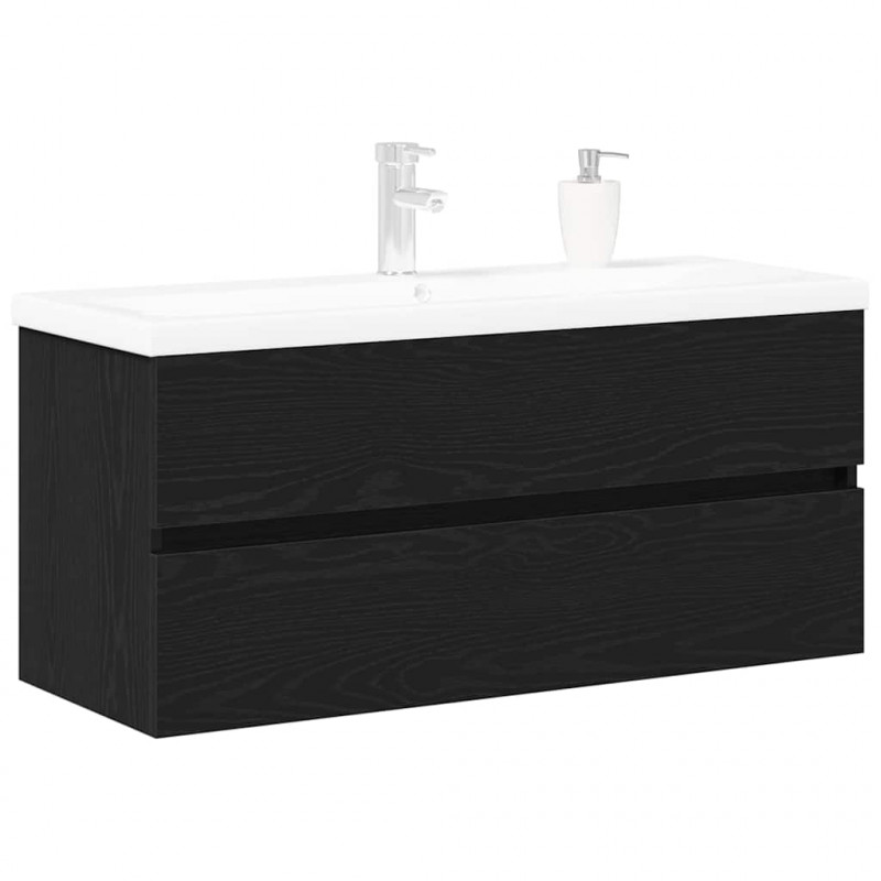 Szafka pod umywalkę z drzwiami Czarny Dąb 100 x 39 x 62 cm