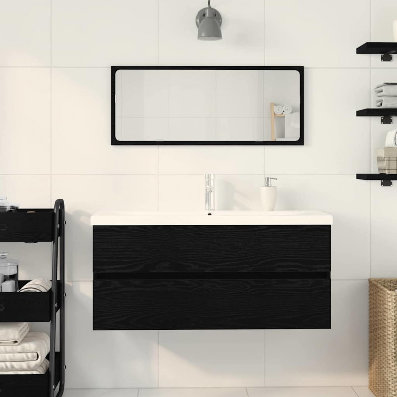 Szafka pod umywalkę z drzwiami Czarny Dąb 100 x 39 x 62 cm