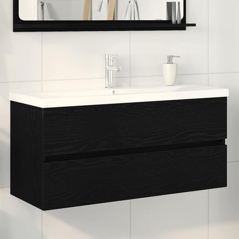 Szafka pod umywalkę z drzwiami Czarny Dąb 100 x 39 x 62 cm
