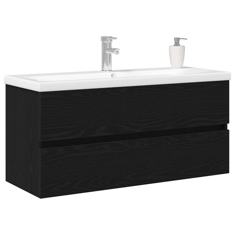 Szafka pod umywalkę z drzwiami Czarny Dąb 100 x 39 x 62 cm