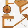 Leżak 2 pcs Brązowy 202 x 53 x 89 cm Lite Drewno Akacji