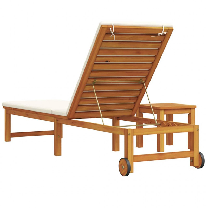 Leżak 2 pcs Brązowy Lite Drewno Akacji