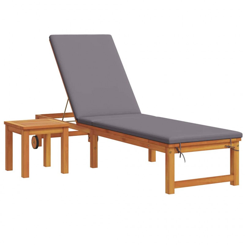 Leżak 2 pcs Brązowy Lite Drewno Akacji