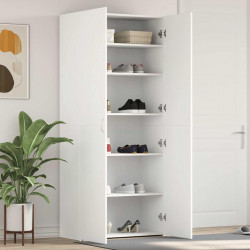 Szafka na buty Biały 80 x 35.5 x 180 cm Materiał drewnopochodny