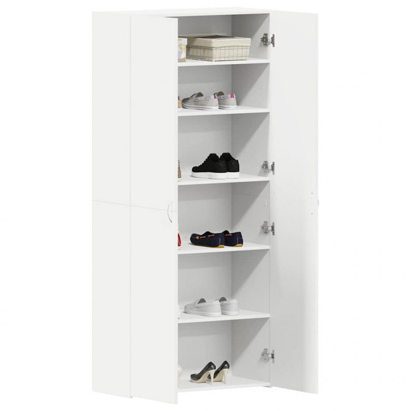 Szafka na buty Biały 80 x 35.5 x 180 cm Materiał drewnopochodny