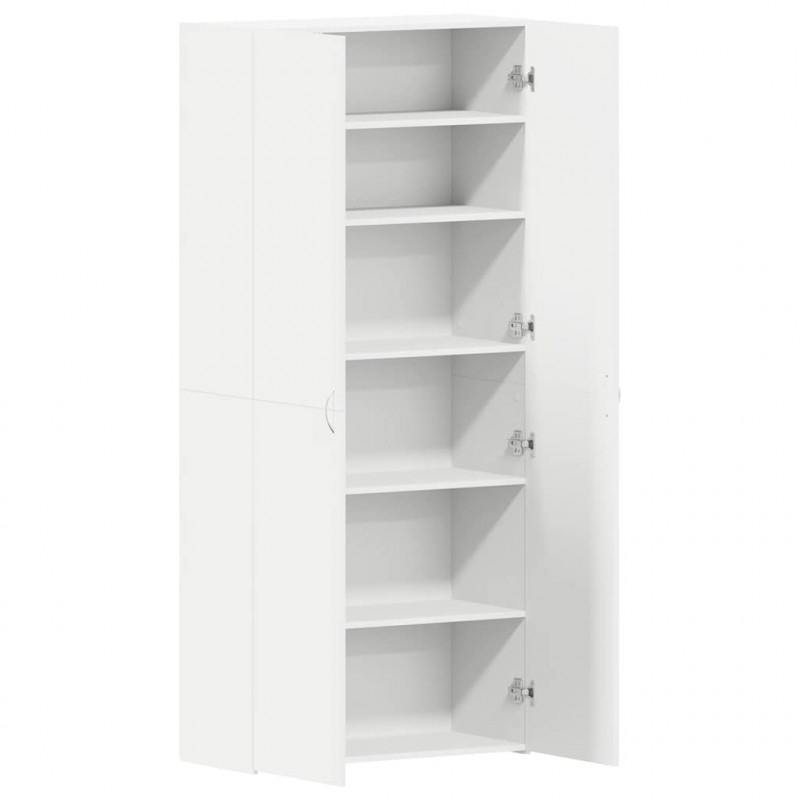 Szafka na buty Biały 80 x 35.5 x 180 cm Materiał drewnopochodny