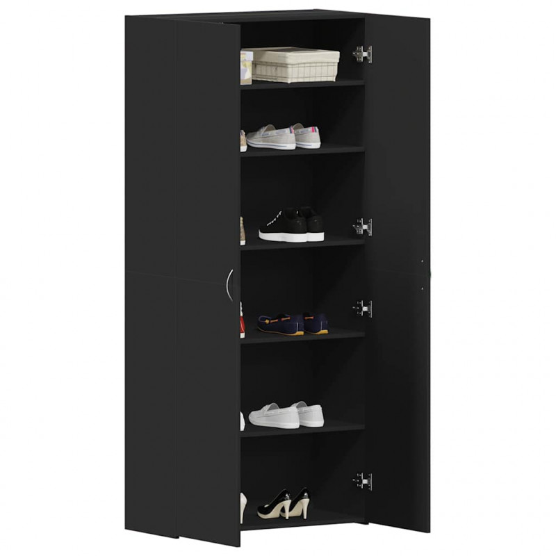 Szafka na buty z półką z drzwiami Czarny 80 x 35.5 x 180 cm