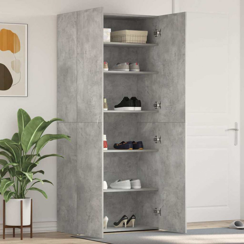 Szafka na buty Szary 80 x 35.5 x 180 cm Materiał drewnopochodny