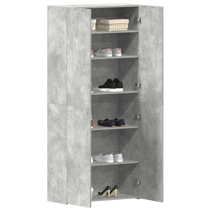 Szafka na buty Szary 80 x 35.5 x 180 cm Materiał drewnopochodny