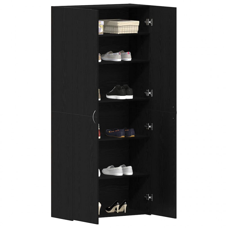 Szafka na buty z półką z drzwiami Czarny 80 x 35.5 x 180 cm