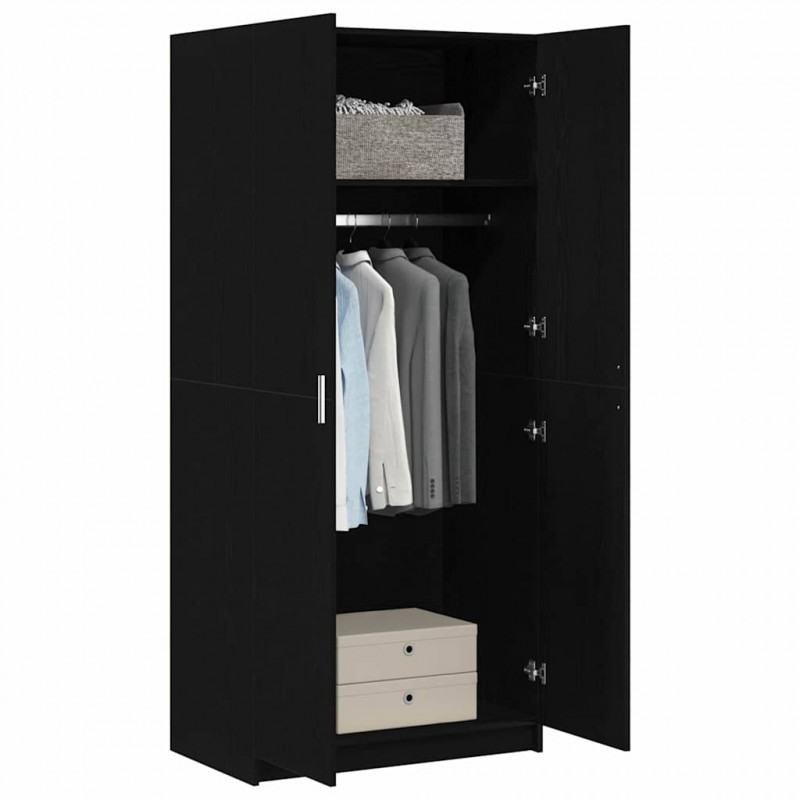 Garderoba Czarny Dąb 80 x 50,5 x 180 cm Materiał drewnopochodny
