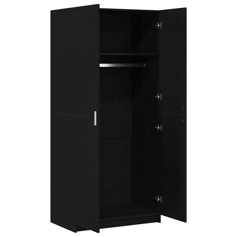 Garderoba Czarny Dąb 80 x 50,5 x 180 cm Materiał drewnopochodny