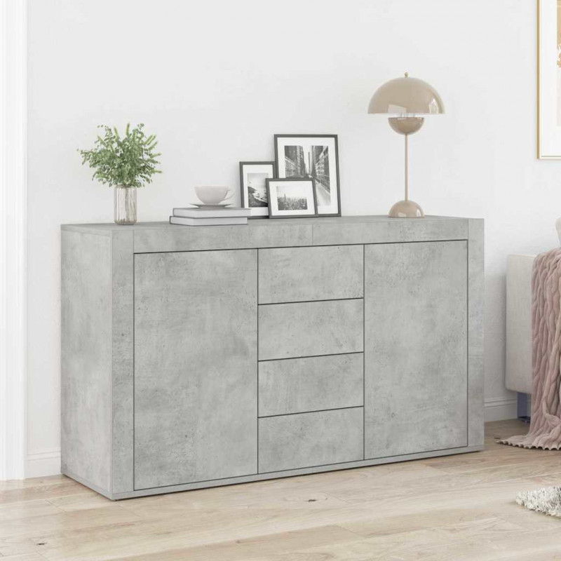 Bufet Betonowy szary 120 x 36 x 69 cm Materiał drewnopochodny