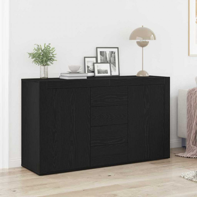 Bufet Czarny Dąb 120 x 36 x 69 cm Materiał drewnopochodny