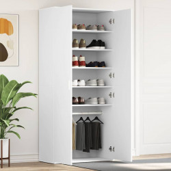 Szafka na buty Biały 80 x 39 x 178 cm Materiał drewnopochodny