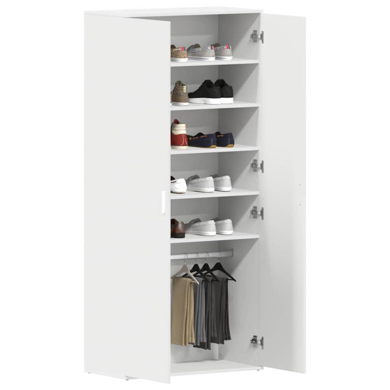 Szafka na buty Biały 80 x 39 x 178 cm Materiał drewnopochodny
